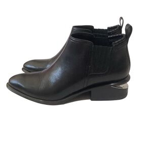 Alexander Wang Black Ankle Boots with Silver Accent